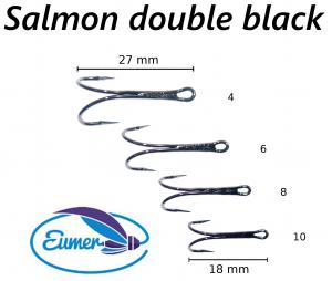 Classic Salmon Fly Double Hook black #10 - 10 pcs