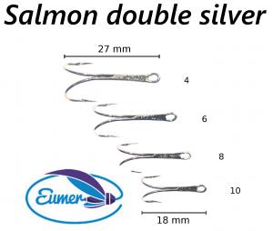 Classic Salmon Fly Double Hook silver #10 - 10 pcs
