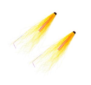 Classic buktail tube fly 2pcs  yellow