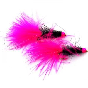 Classic Streamerperho Leech #8 pinkki/musta - 2 kpl