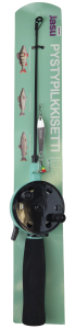 Jasu Ice Fishing Set 60 mm with line and vertical jig silver