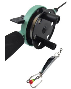 Jasu Ice Fishing Set 60 mm with line and vertical jig silver