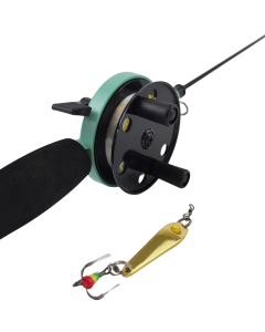 Jasu Ice Fishing Set 60 mm with line and vertical jig gold