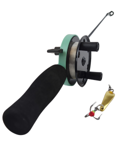 Jasu Ice Fishing Set 60 mm with line and vertical jig gold