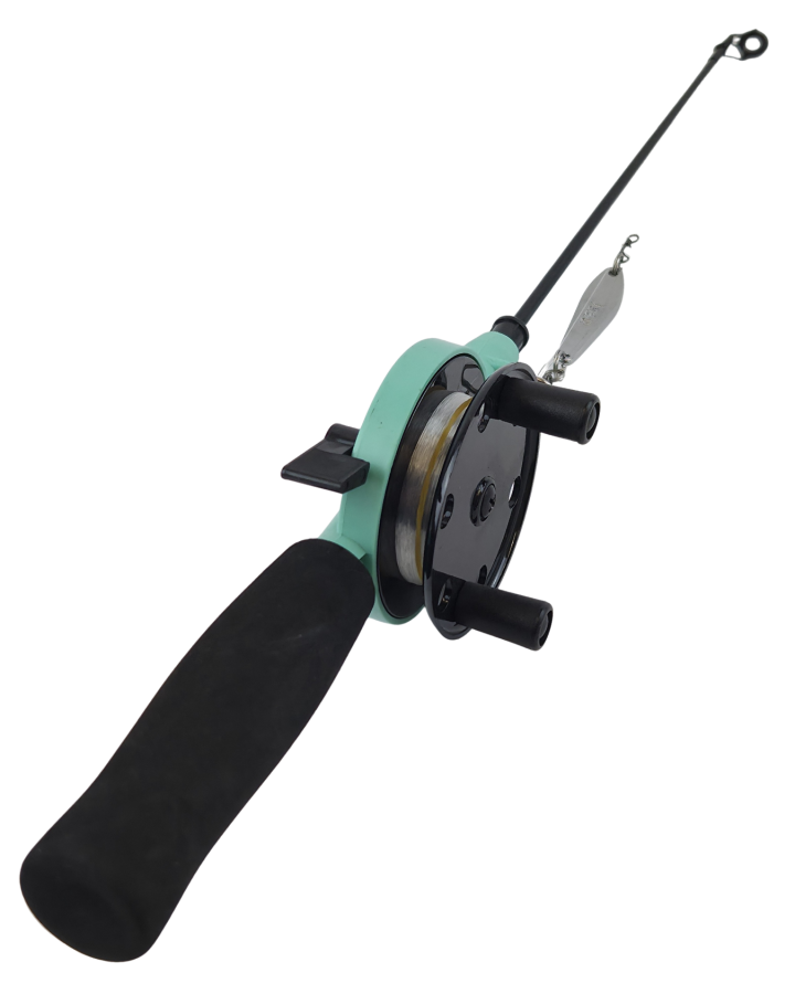 Jasu Ice Fishing Set 60 mm with line and vertical jig silver