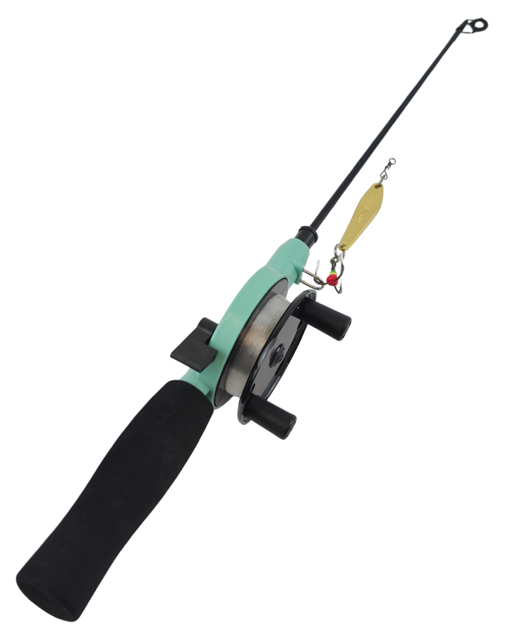 Jasu Ice Fishing Set 60 mm with line and vertical jig gold